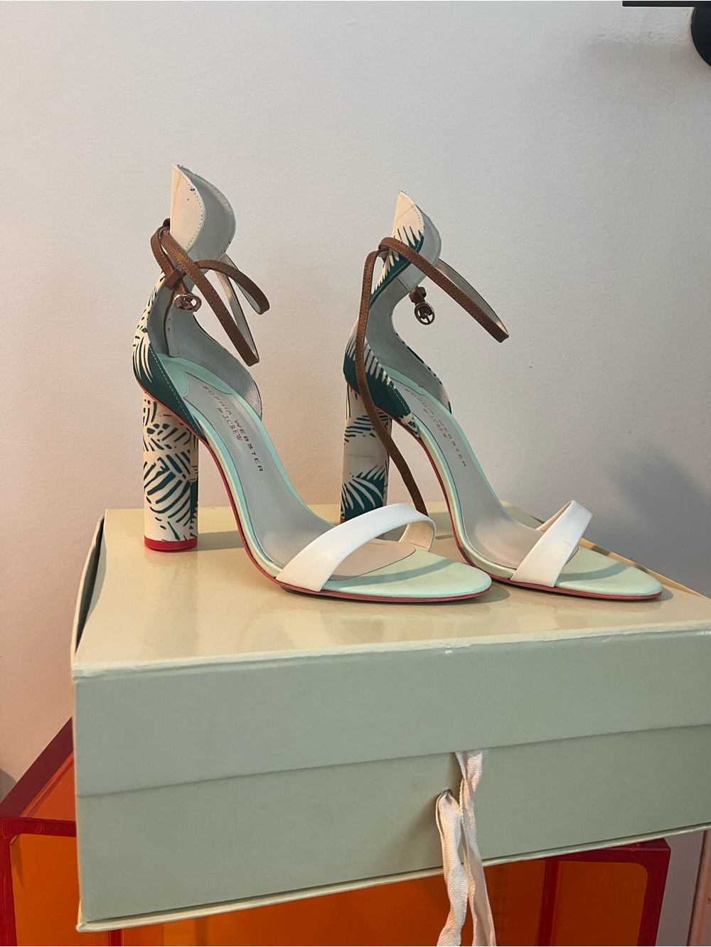Sophia Webster Mint Green Box with Cream Ribbon